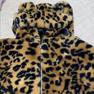 Furry Cheetah Print Coat